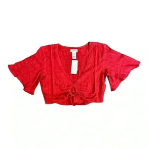 L*Space NWT Piper Red Crop Top Tie Front Small